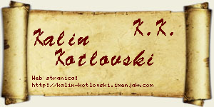 Kalin Kotlovski vizit kartica
